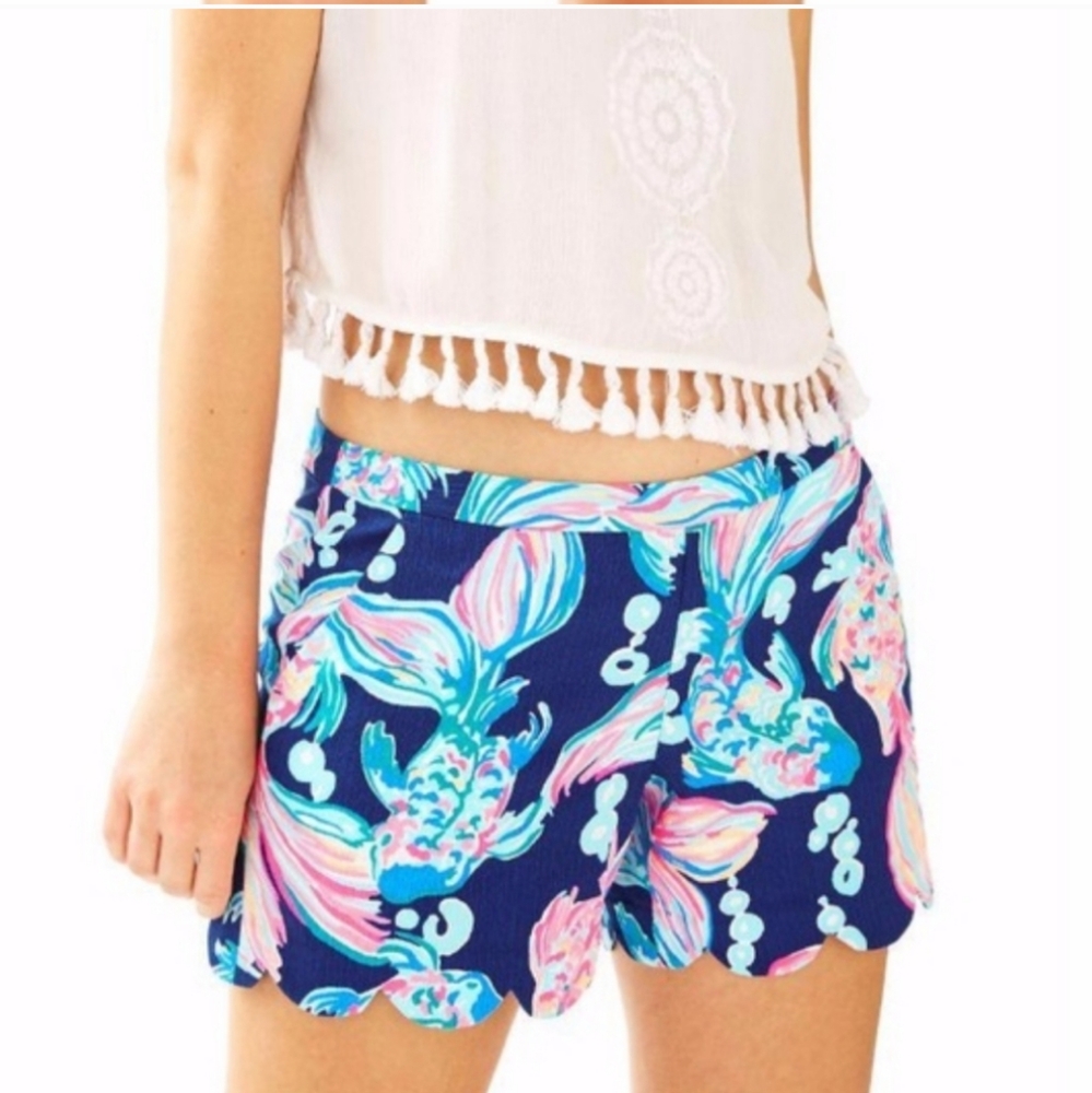 Lilly Pulitzer Going Coastal Magnolia Scallop Hem Shorts Size 6 - Picture 9 of 9